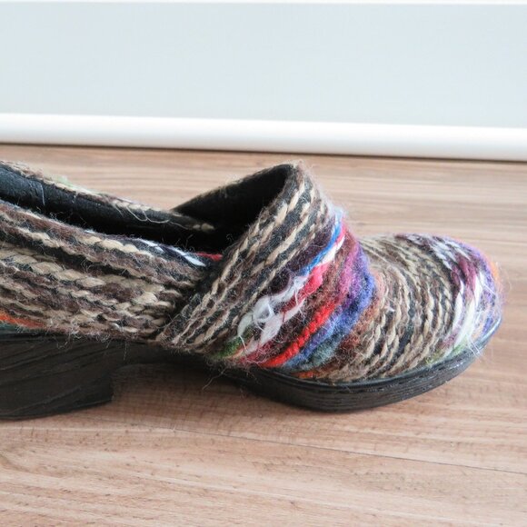 BOC BORN Rainbow Yarn Fabric Slip On Clog Shoes Boho Artsy Hippie - Size 6.5 - Picture 14 of 15